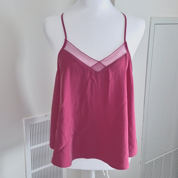 Free People Heartbeat Mesh Camisole Cranberry Colour Size Small - Picture 3 of 6